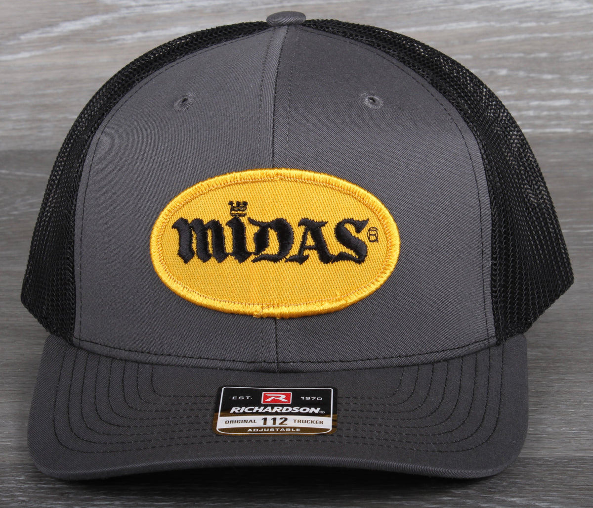 Vintage Midas Muffler patch on a Richardson 112 COLD CREEK HAT CO.