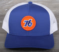 Load image into Gallery viewer, Vintage Union 76 patch on a Pacific 104C trucker hat