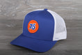 Load image into Gallery viewer, Vintage Union 76 patch on a Pacific 104C trucker hat