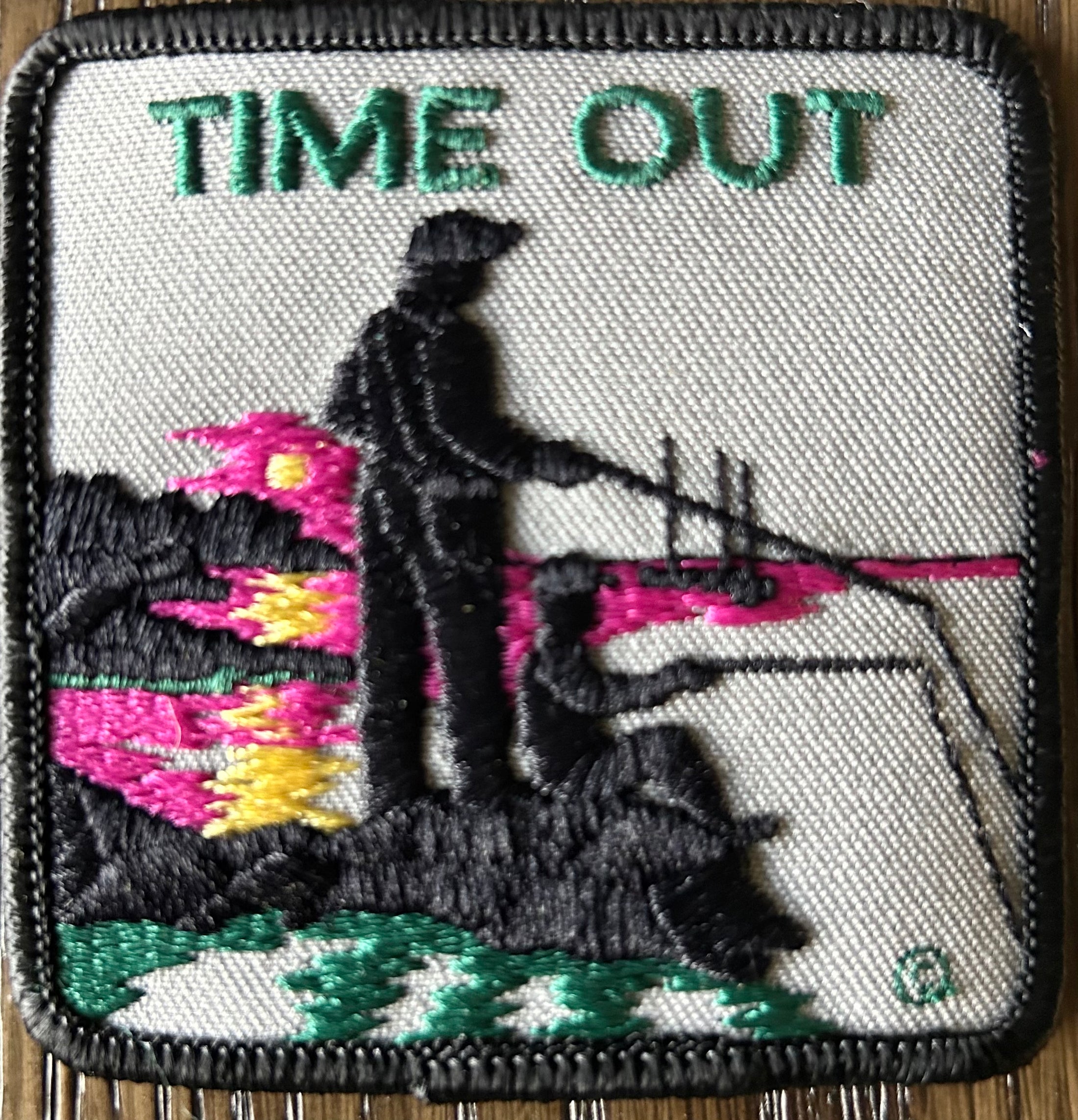 Vintage Time Out Fishing Patch