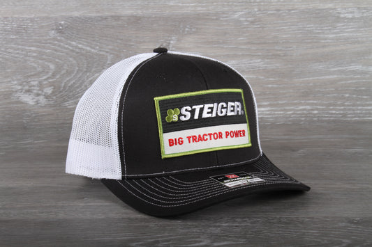 Steiger Big Tractor Power patch on a Richardson 112 trucker hat
