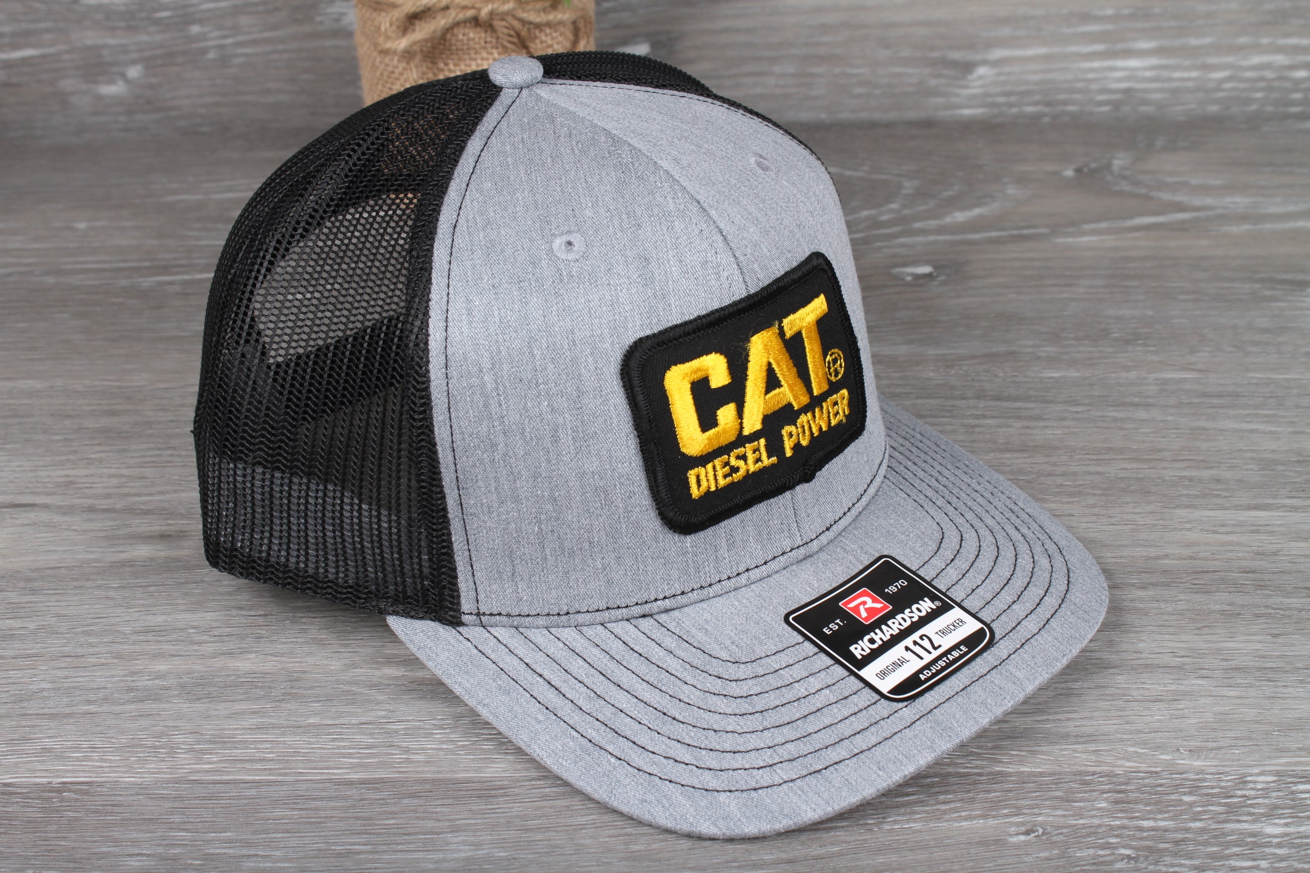 Vintage CAT Diesel Power patch on a Richardson 112 trucker hat