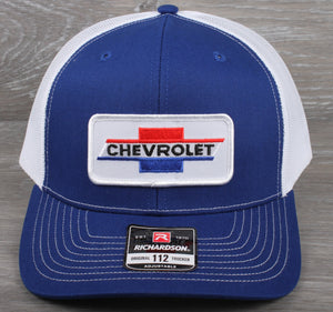 Vintage Chevrolet patch on a Richardson 112 trucker hat