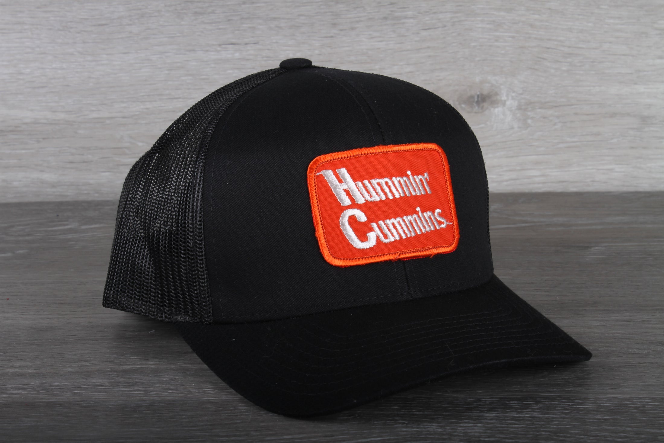 Vintage Hummin' Cummins patch on a Pacific 104C trucker hat