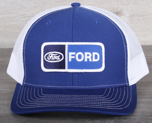 Vintage Ford patch on a Richardson 112 trucker hat