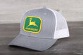 Load image into Gallery viewer, Vintage John Deere Green patch on a Richardson 112 trucker hat
