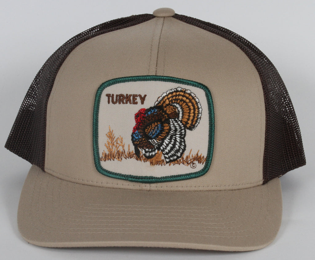Vintage Turkey Hunter patch on a Pacific 104C trucker hat