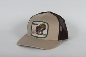 Vintage Turkey Hunter patch on a Pacific 104C trucker hat