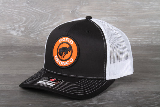 Retro Ford Bronco patch on a Richardson 112 trucker hat