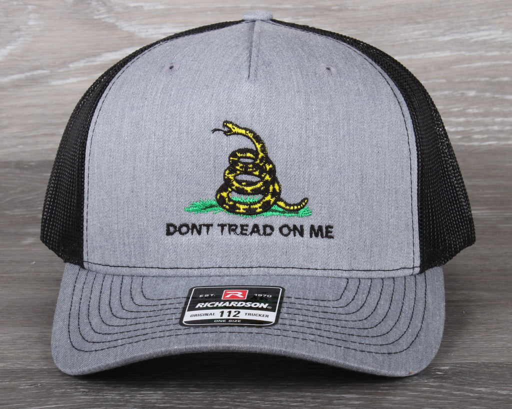 Don't Tread on Me embroidered on Heather/Black