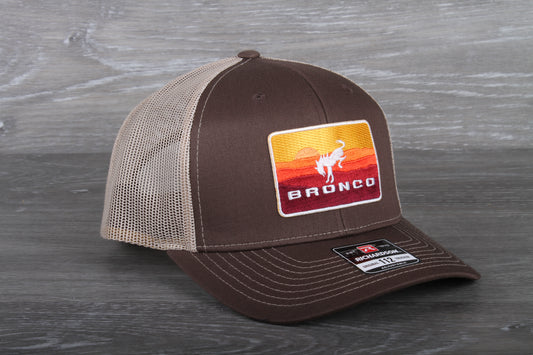 Retro Ford Bronco patch on a Richardson 112 trucker hat