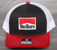 Load image into Gallery viewer, Vintage Marlboro patch on a Richardson 112 trucker hat
