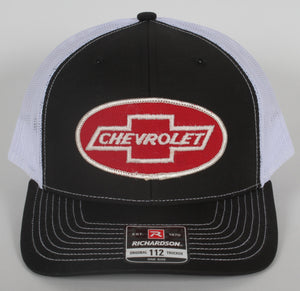 Vintage Chevrolet patch on a Richardson 112 trucker hat