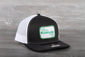 Vintage Kawasaki patch on a Richardson 112 trucker hat