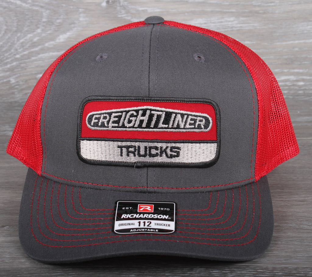 Vintage Freightliner Trucks patch on a Richardson 112 trucker hat