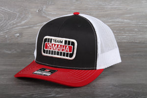 Vintage Team Yamaha patch on a Richardson 112 trucker hat