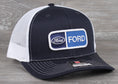 Load image into Gallery viewer, Vintage Ford patch on a Richardson 112 trucker hat - Navy
