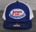 Load image into Gallery viewer, Vintage Jacques Seeds patch on a Richardson 112 trucker hat
