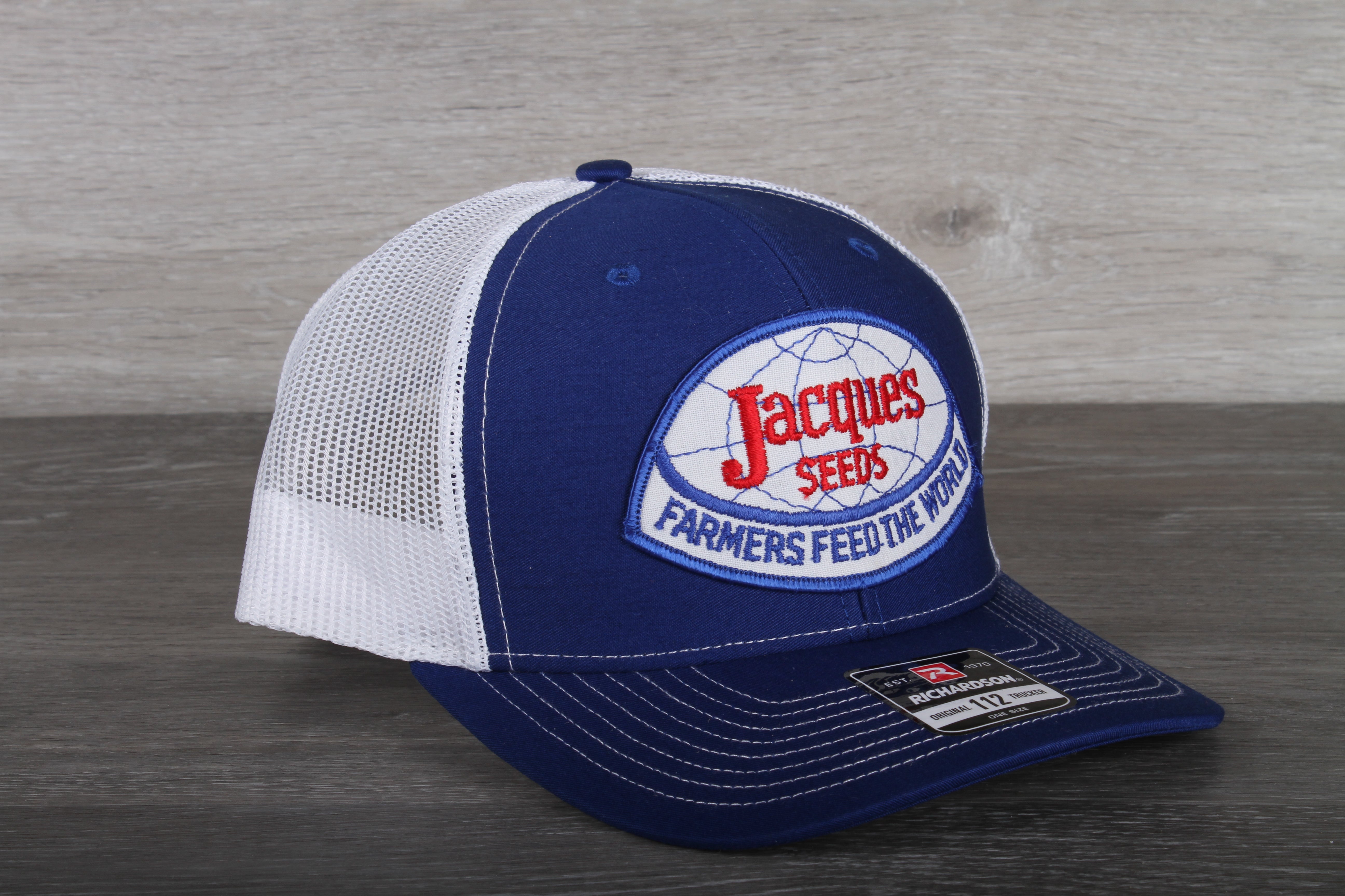 Vintage Jacques Seeds patch on a Richardson 112 trucker hat