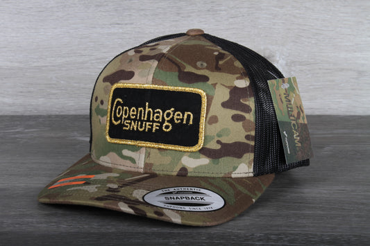 Vintage Copenhagen Snuff patch on a Yupoong 6606 MC Trucker