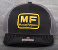 Load image into Gallery viewer, Vintage Massey Fergusson patch on a Richardson 112 trucker hat
